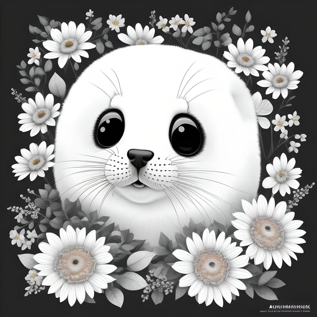 Picture from my future journal book: baby seal in bloom