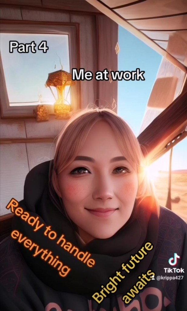 Pictures of me created by AI in the same place but different facial expressions