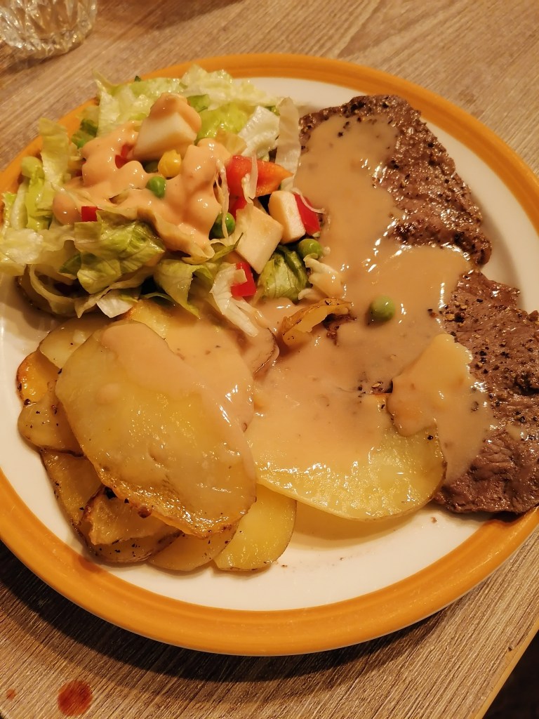 The meal described in the text.  Simple everyday meal with an extra twist. 